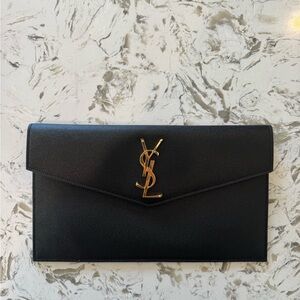 Saint Laurent Textured Black Leather Bag